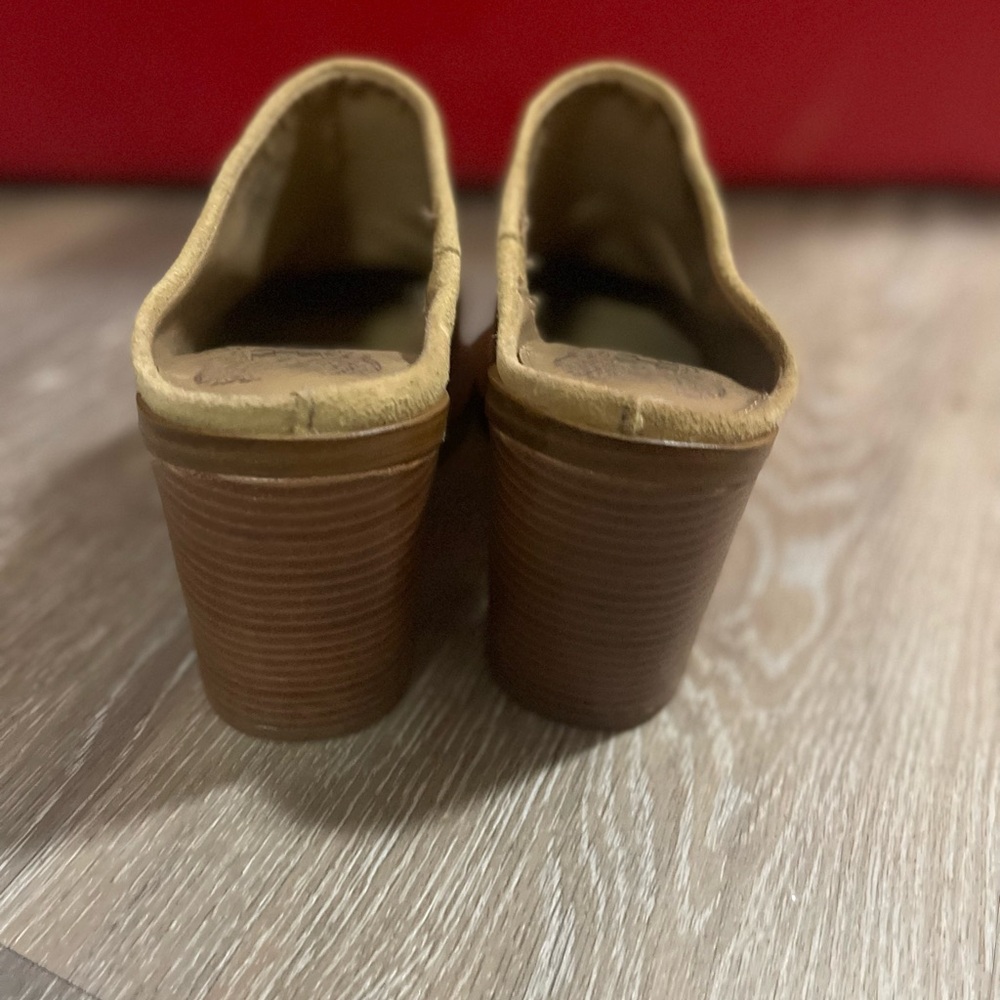 Vince Camuto Suede Slip-On Mules in Pale Yellow - Picture 6 of 7